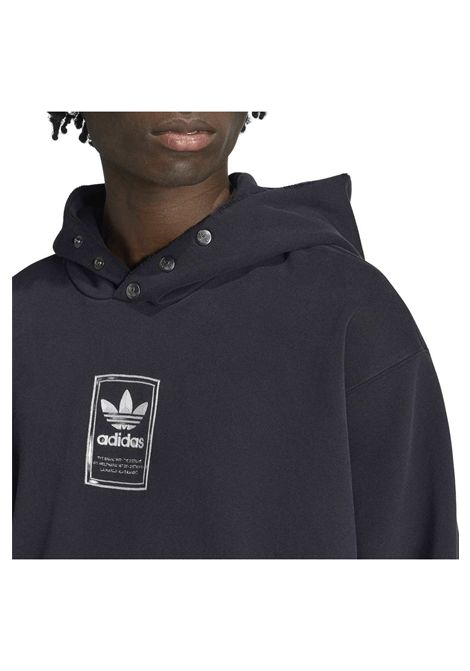 Felpa Adidas Originals Elevated GFX con Cappuccio Nero Uomo ADIDAS ORIGINALS | Felpe | KW4402-